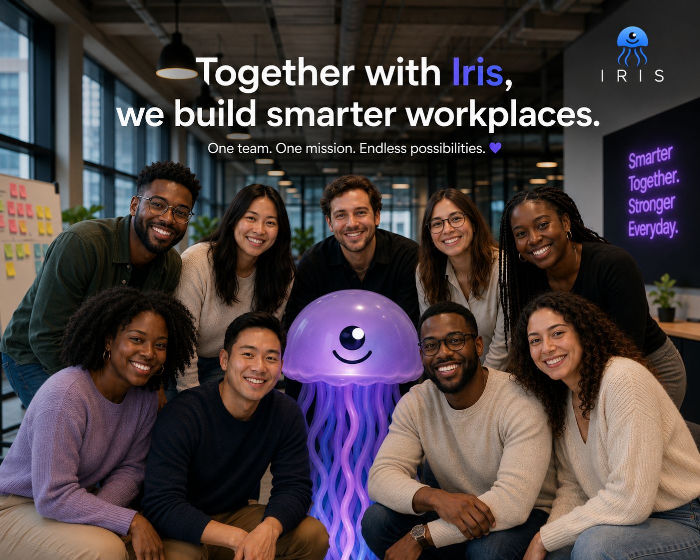Together with Iris, we build smarter workplaces. One team. One mission. Endless possibilities.